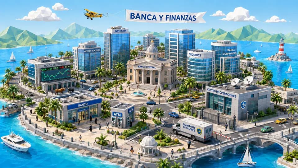 La banca: escena de ejemplo de IRIS Neural