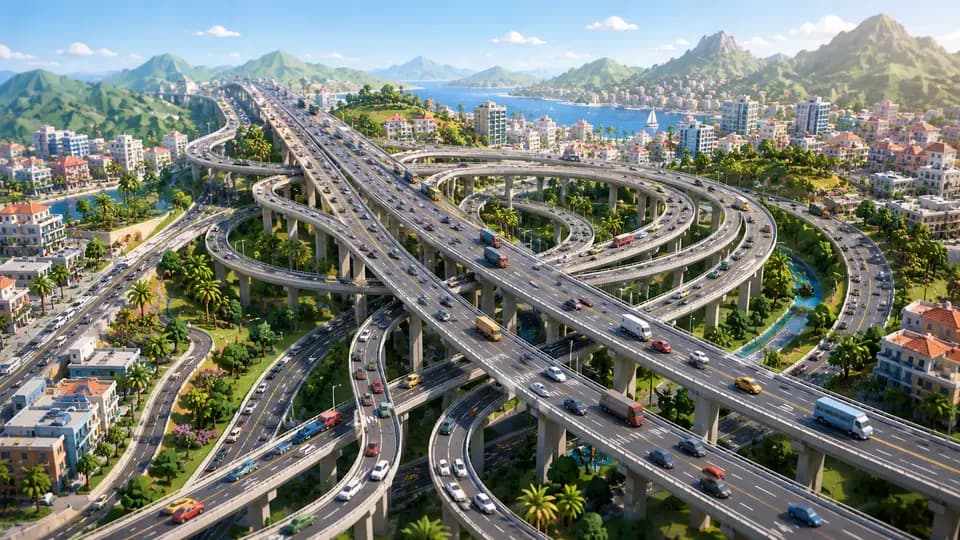La carretera: escena de ejemplo de IRIS Neural